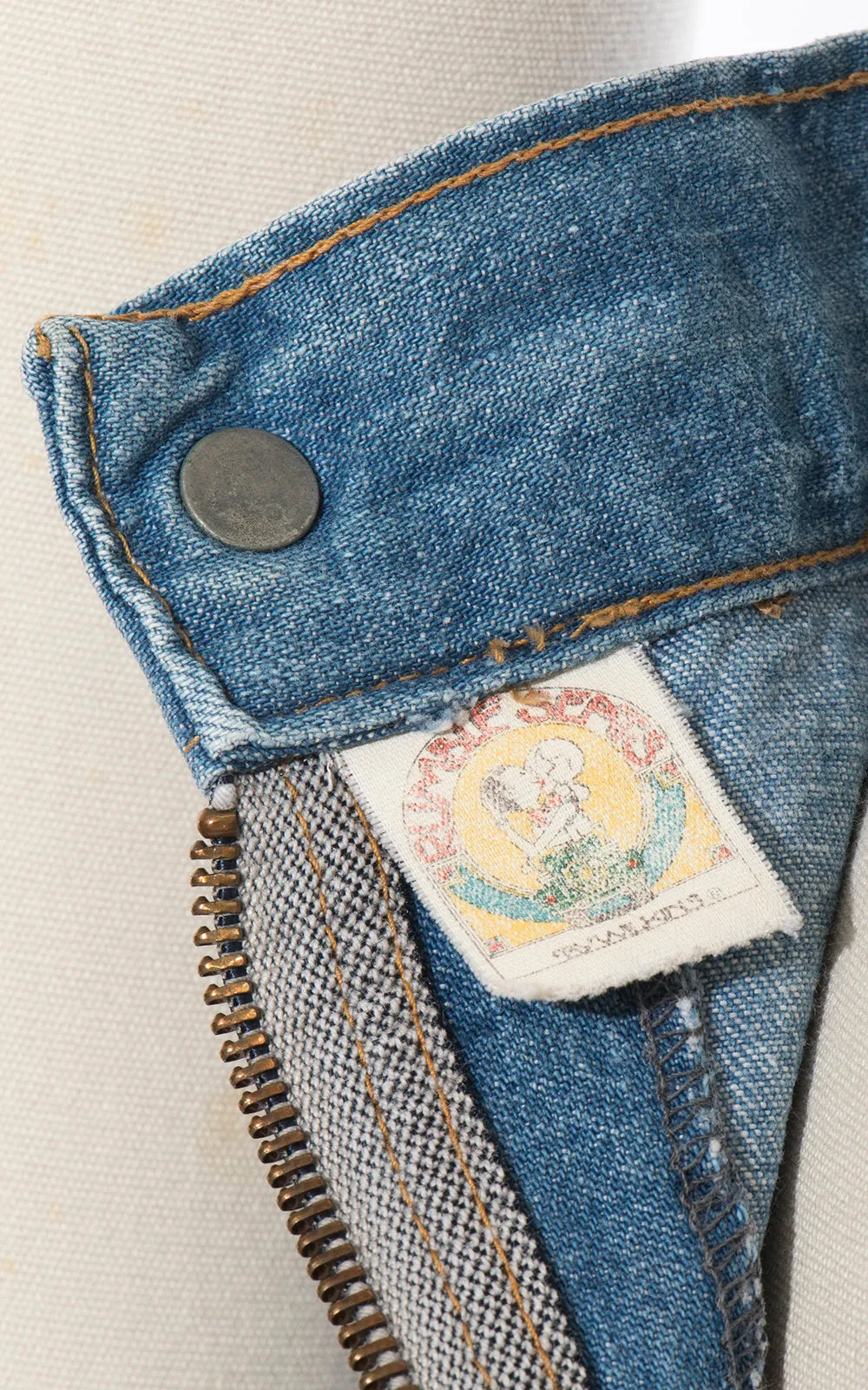 1970s Double Zippered Denim Bell Bottoms | medium