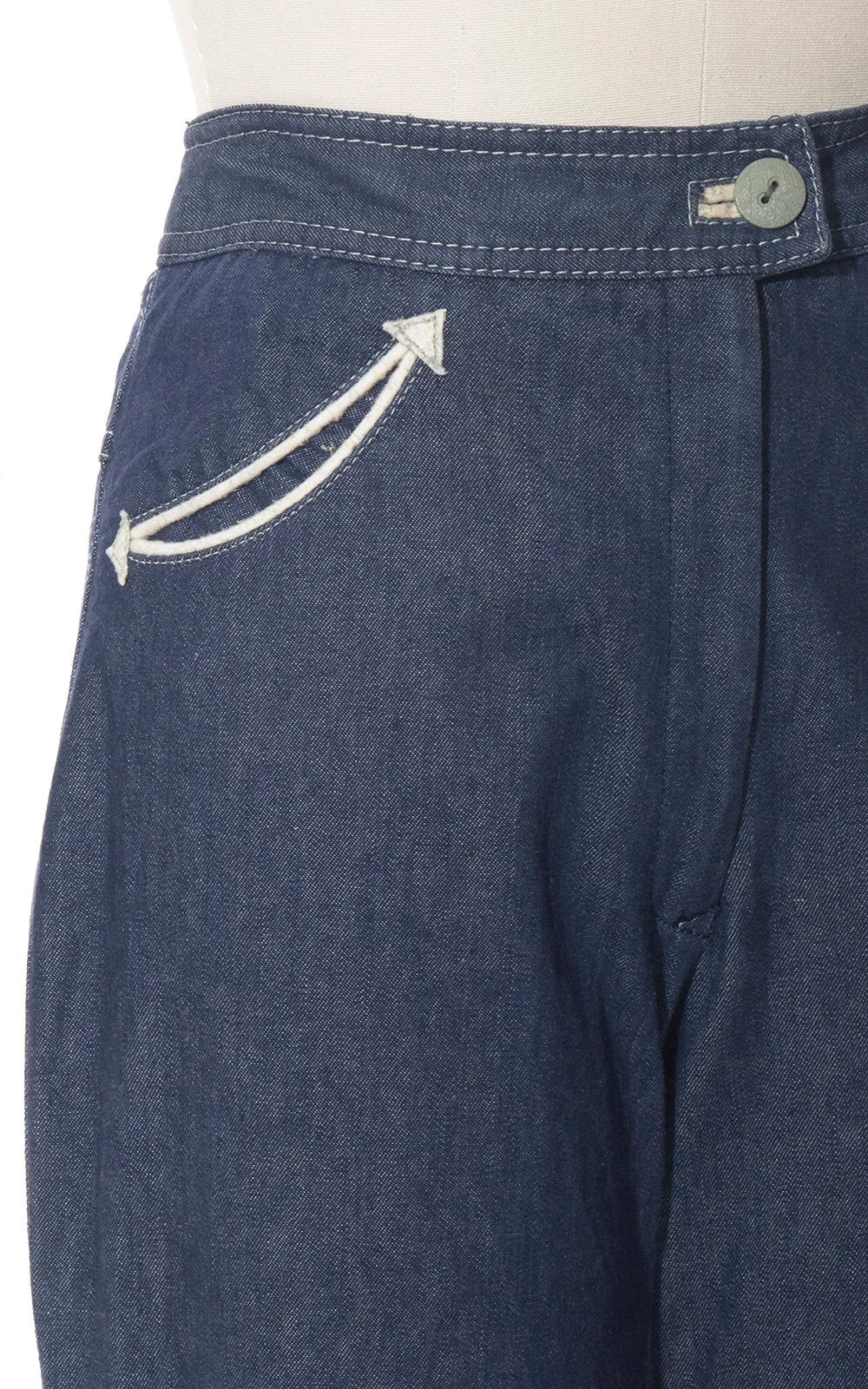 1970s Ms. Pioneer Western Arrow Pockets Denim Bell Bottoms | medium