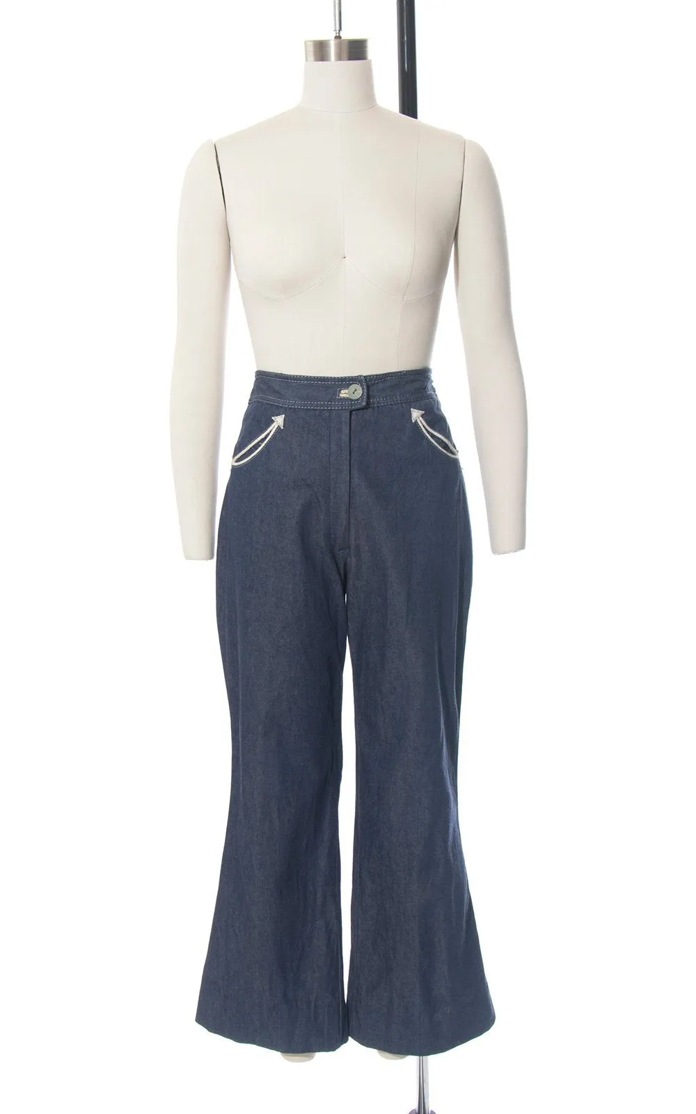1970s Ms. Pioneer Western Arrow Pockets Denim Bell Bottoms | medium