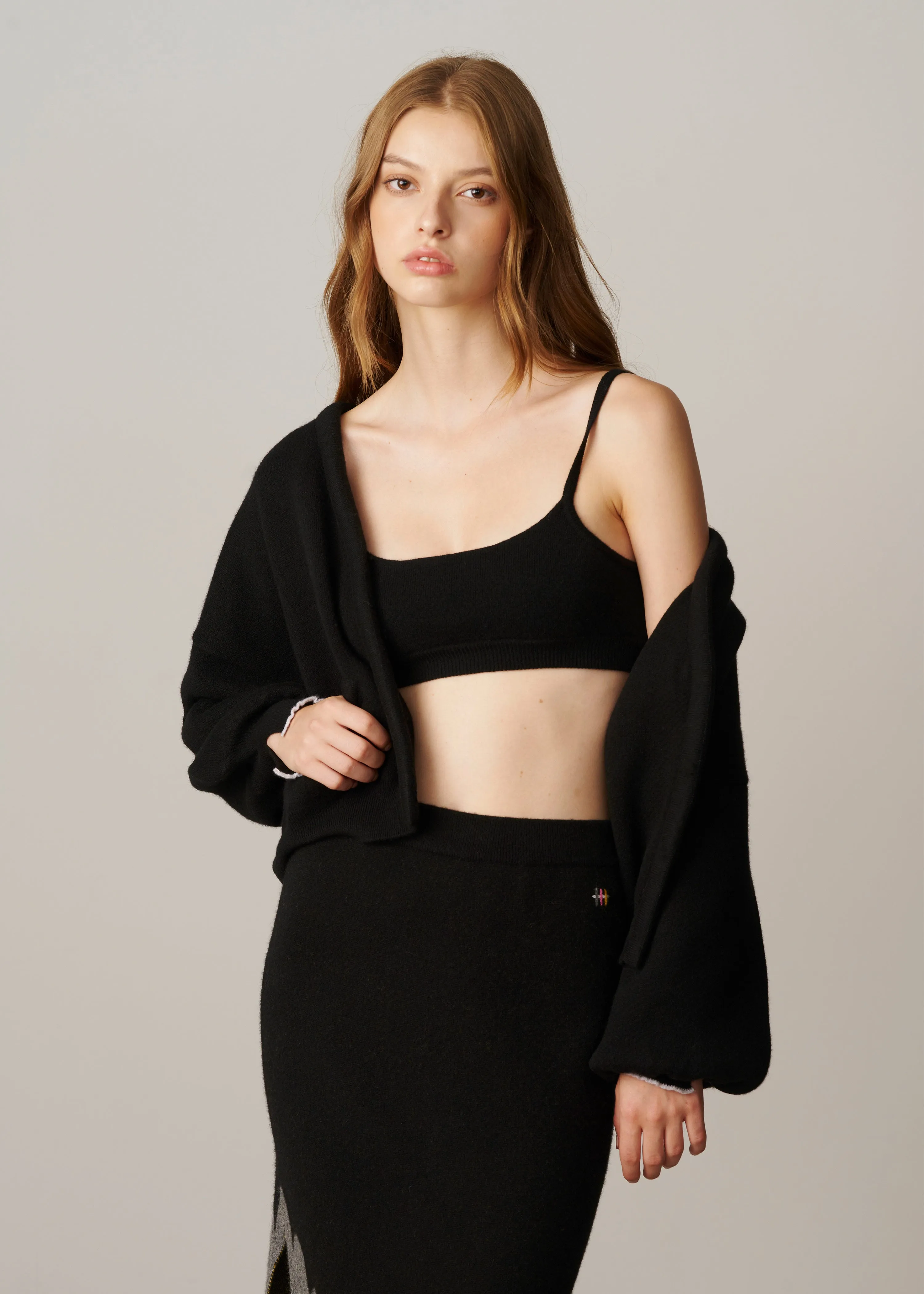 Anne Handmade Embellished Cardigan - Black