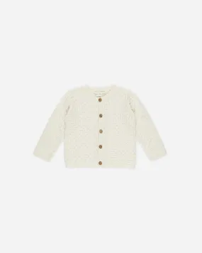 Baby Crochet Cardigan || Ivory