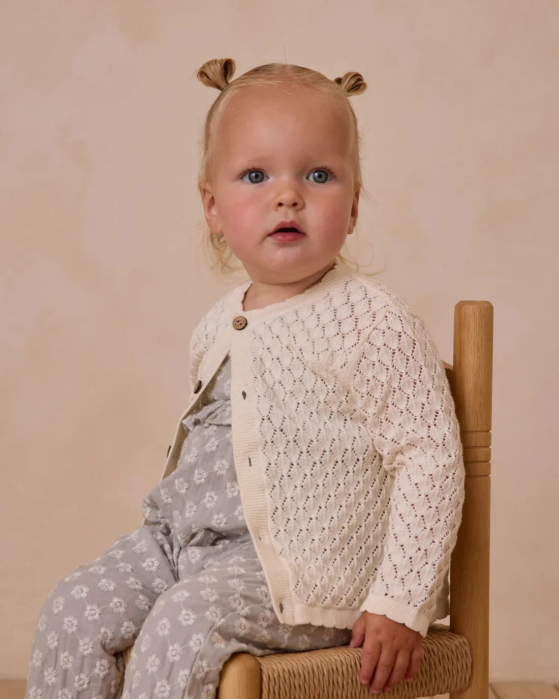 Baby Crochet Cardigan || Ivory