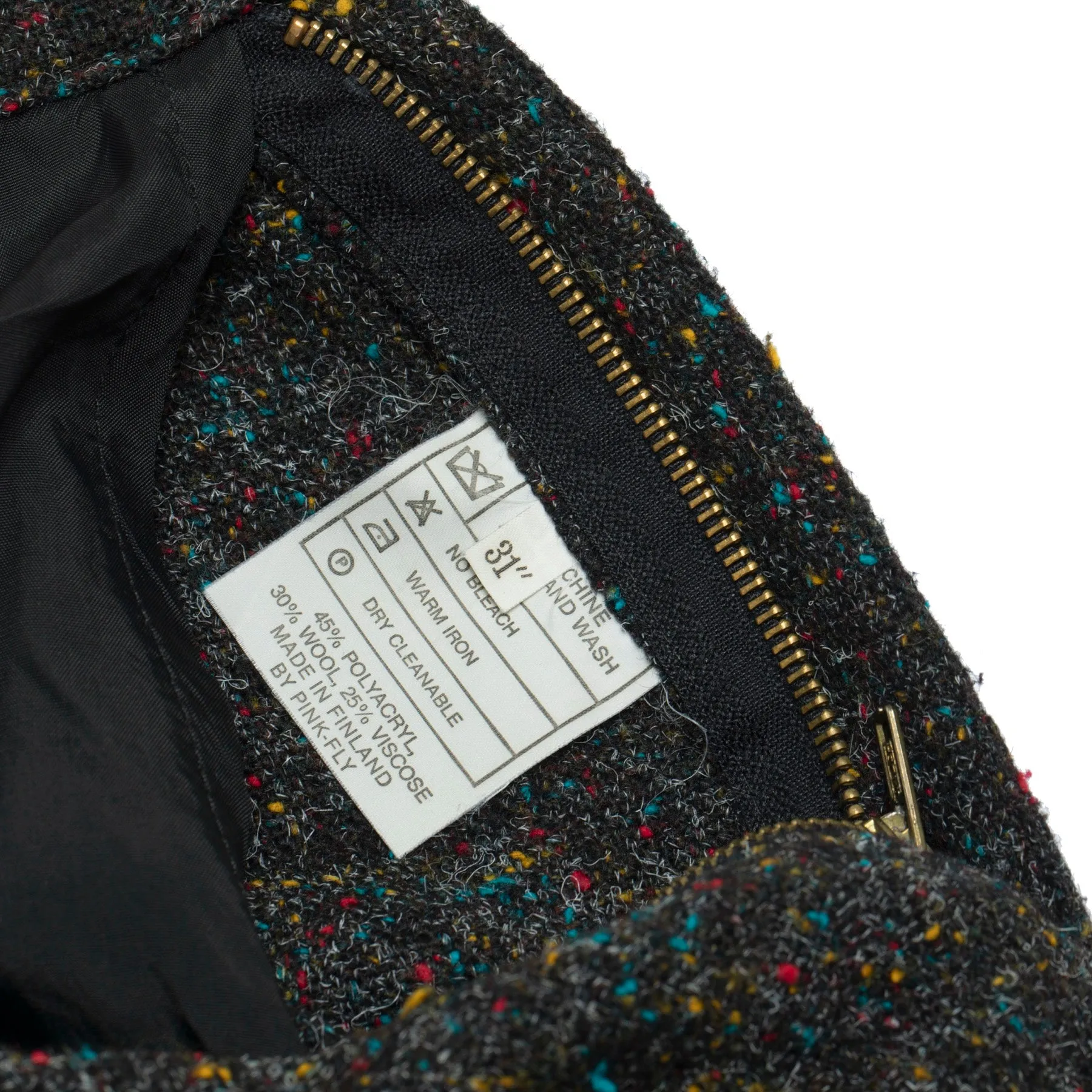 Bouclé Tweed, Structured Pleats, Relaxed Taper, Cropped