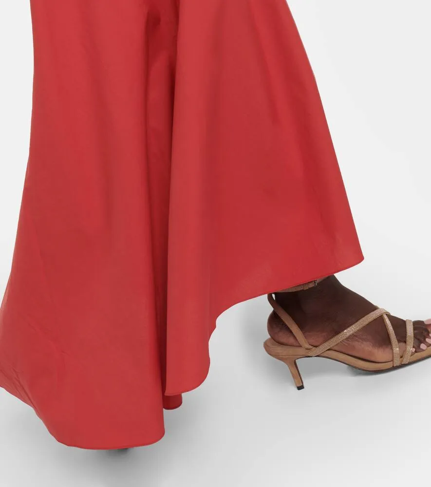 Brunello Cucinelli Belted cotton poplin maxi dress