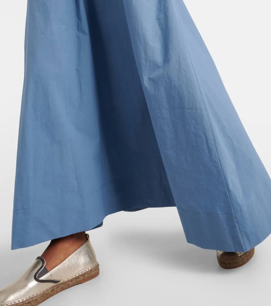 Brunello Cucinelli Embellished cotton poplin maxi dress