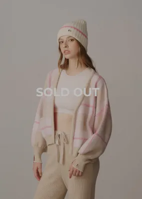 Charlotte Checked Cardigan - Beige