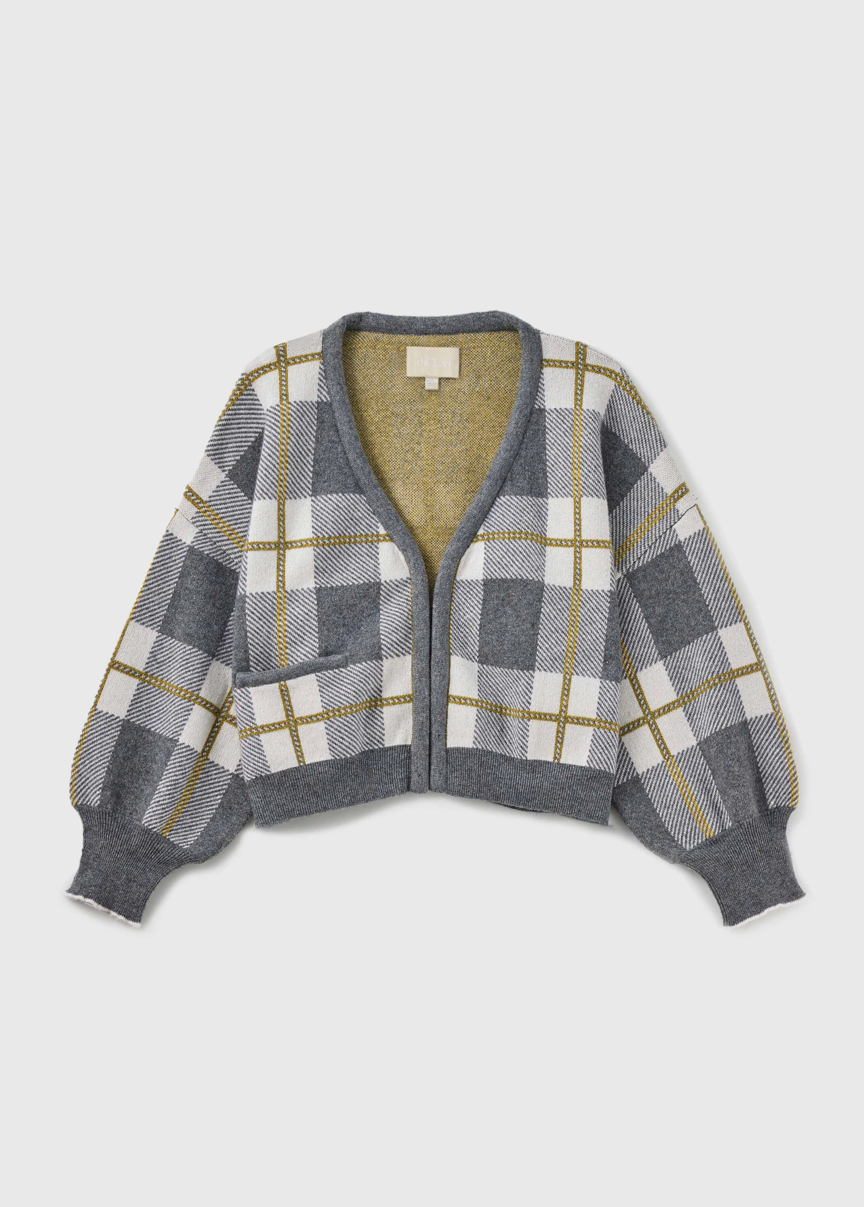 Charlotte Checked Cardigan - Grey