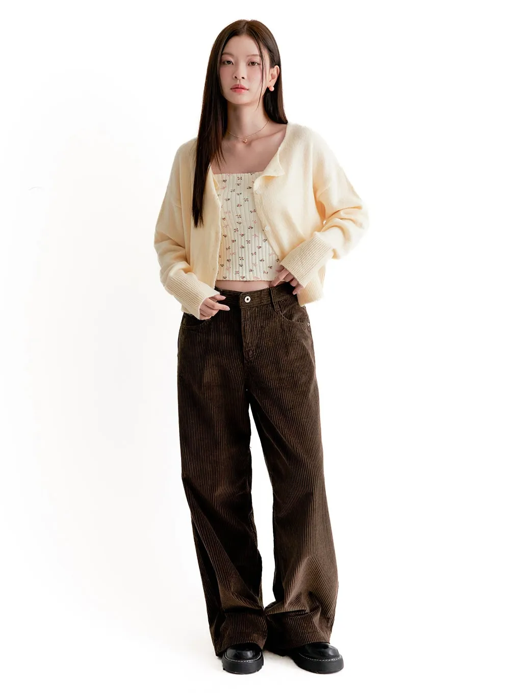Corduroy Wide-Fit Trousers ON422