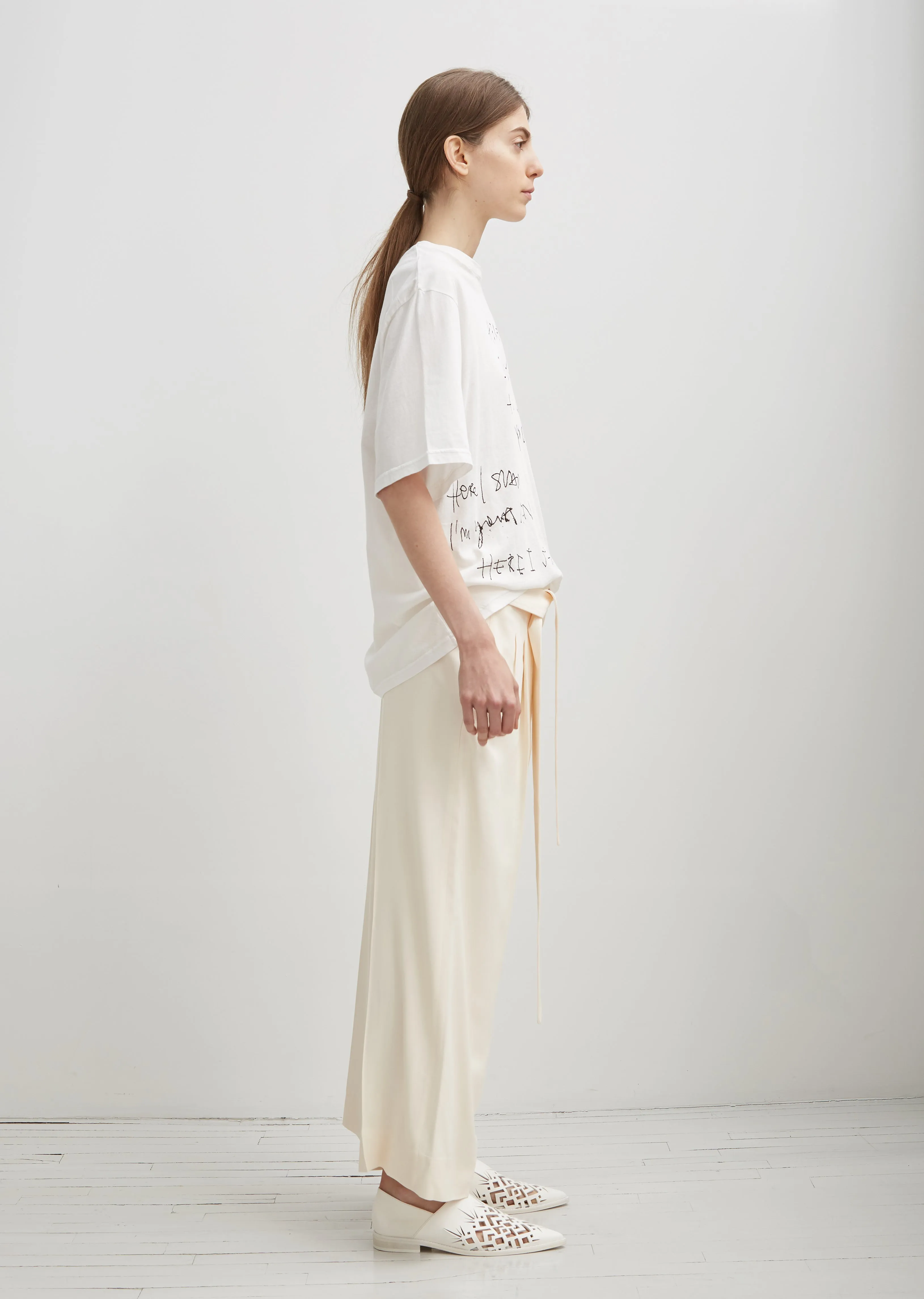 Cropped Belted Trousers