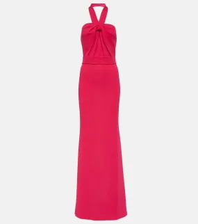 Elie Saab Halterneck crêpe gown