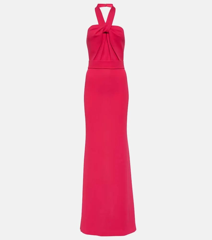 Elie Saab Halterneck crêpe gown