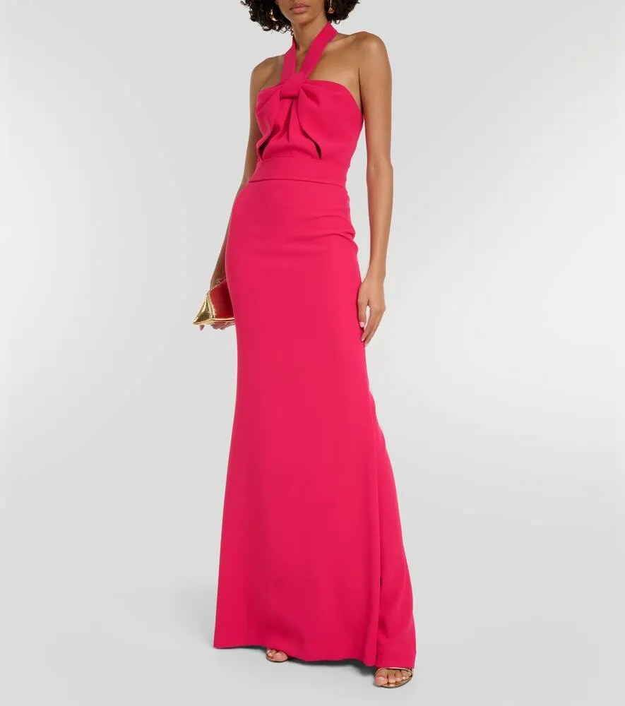 Elie Saab Halterneck crêpe gown