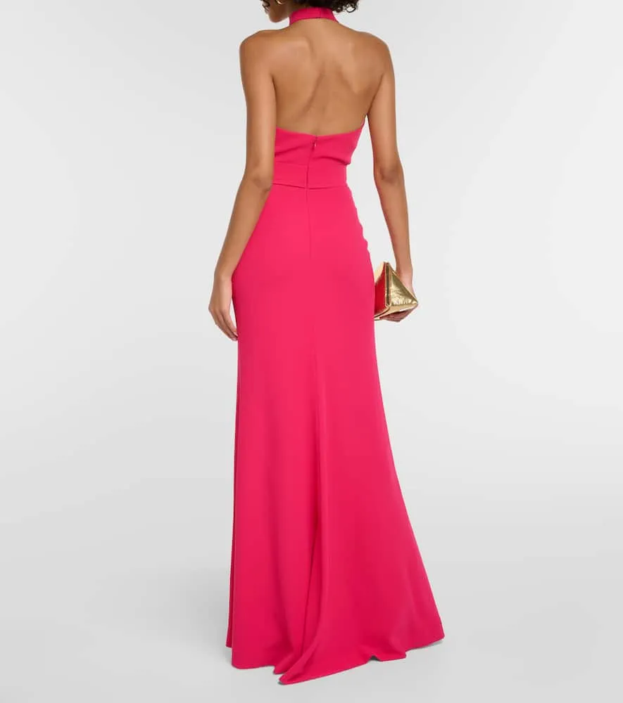 Elie Saab Halterneck crêpe gown