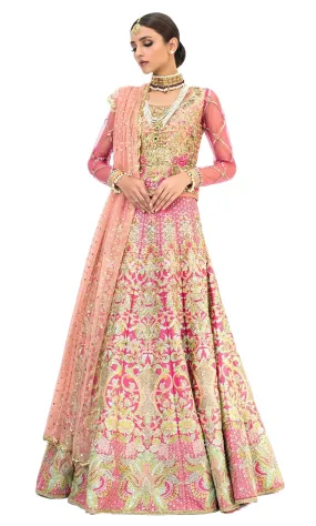 Heavily Embellished Pink Color Wedding Lehenga
