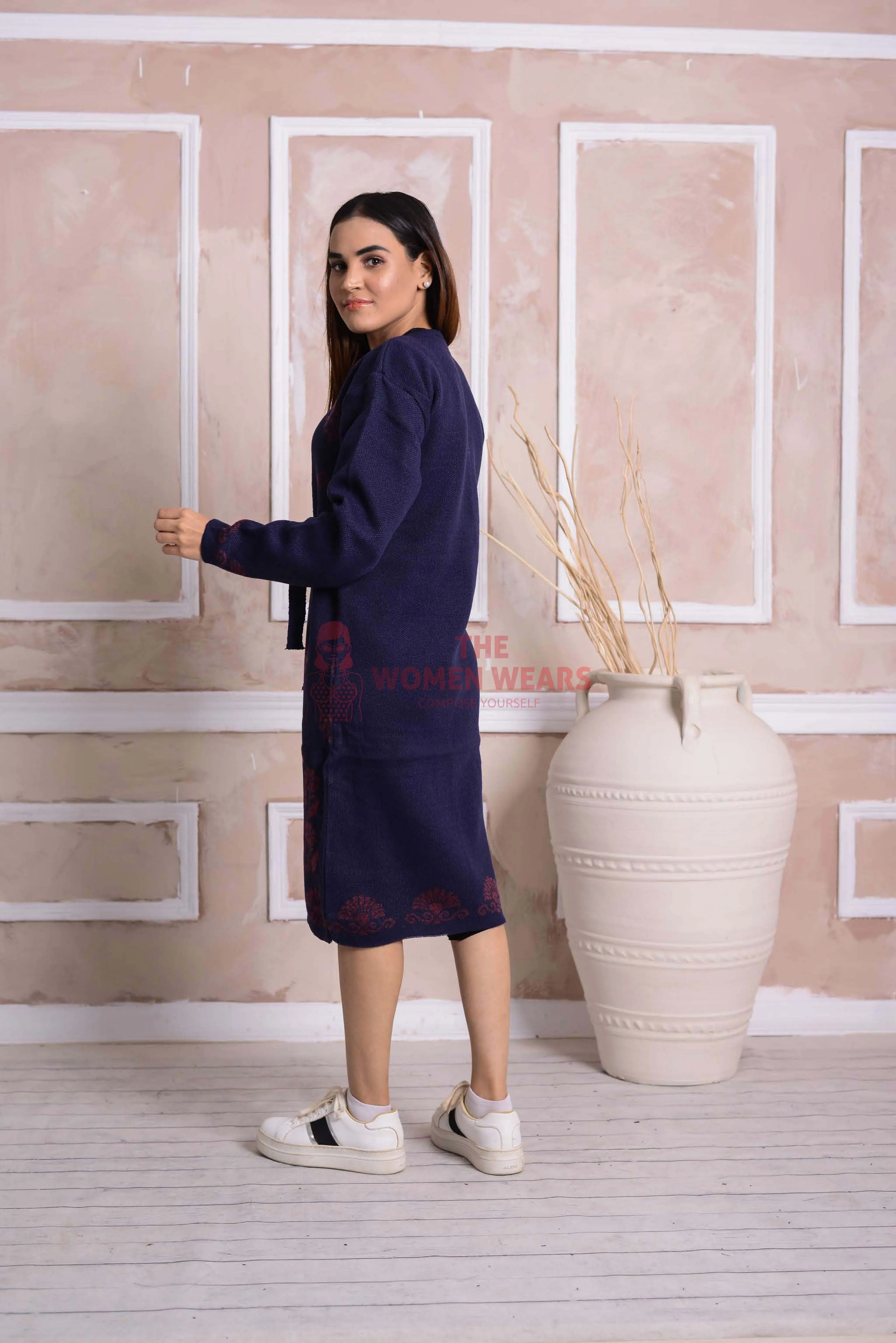 Imported Front Open Ebony Clay Cozy Belted Cardigan Sweater - (CGN35)