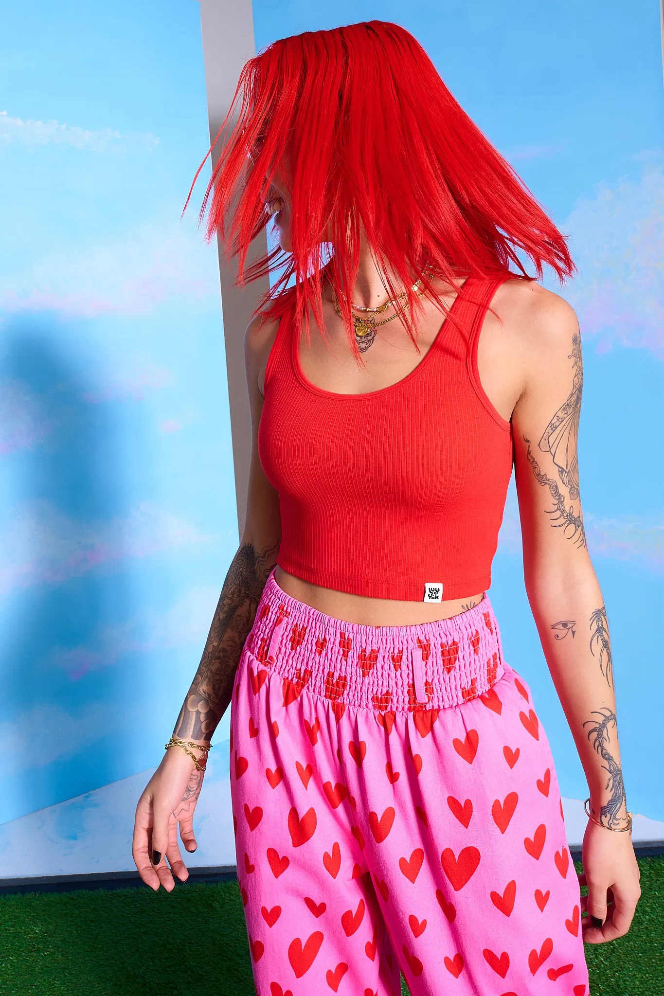 Josy - Vest Top in Cherry Red