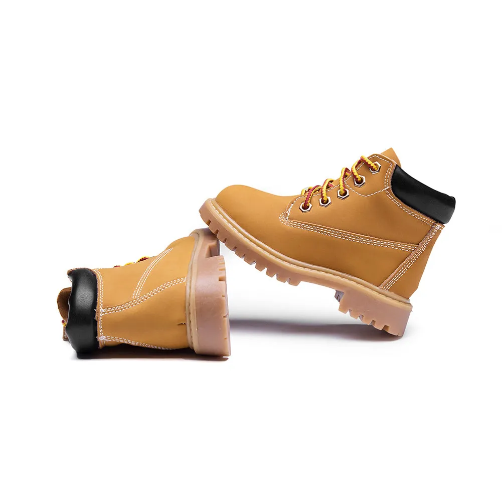 Kid Ankle Boots Lace up Waterproof Work Boot