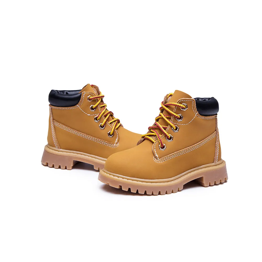 Kid Ankle Boots Lace up Waterproof Work Boot
