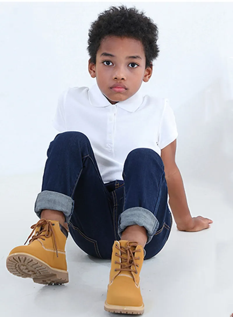 Kid Ankle Boots Lace up Waterproof Work Boot
