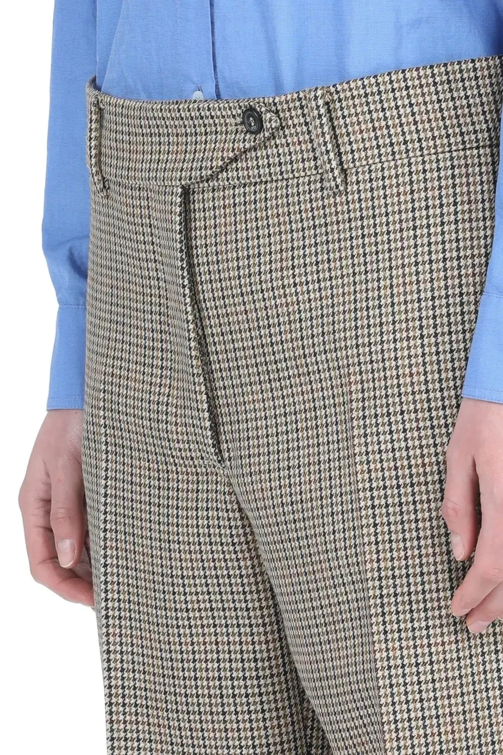 No. 21 - Checkered Wide Leg Trousers: Brown