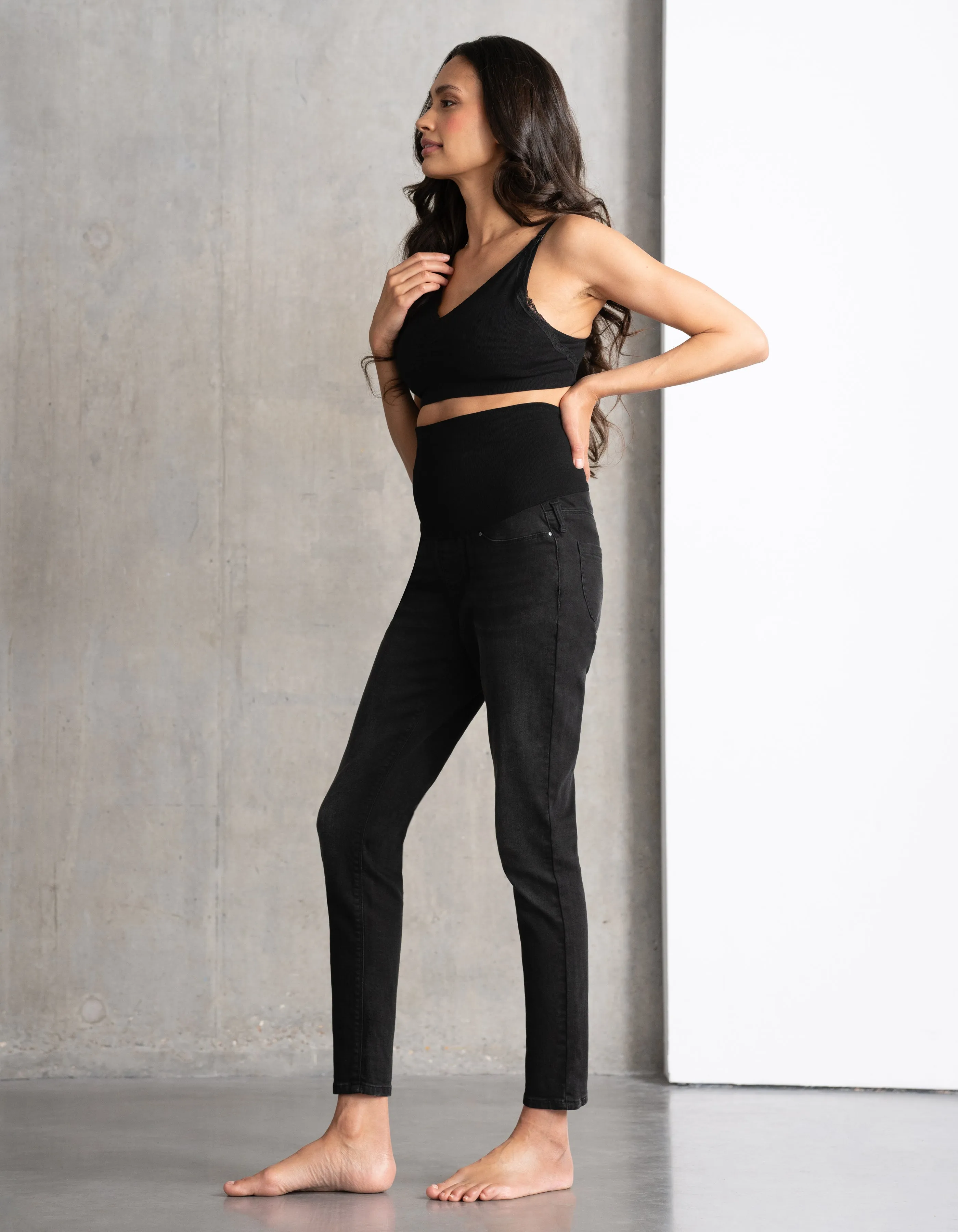 Organic Black Post-Maternity Shaping Jeans