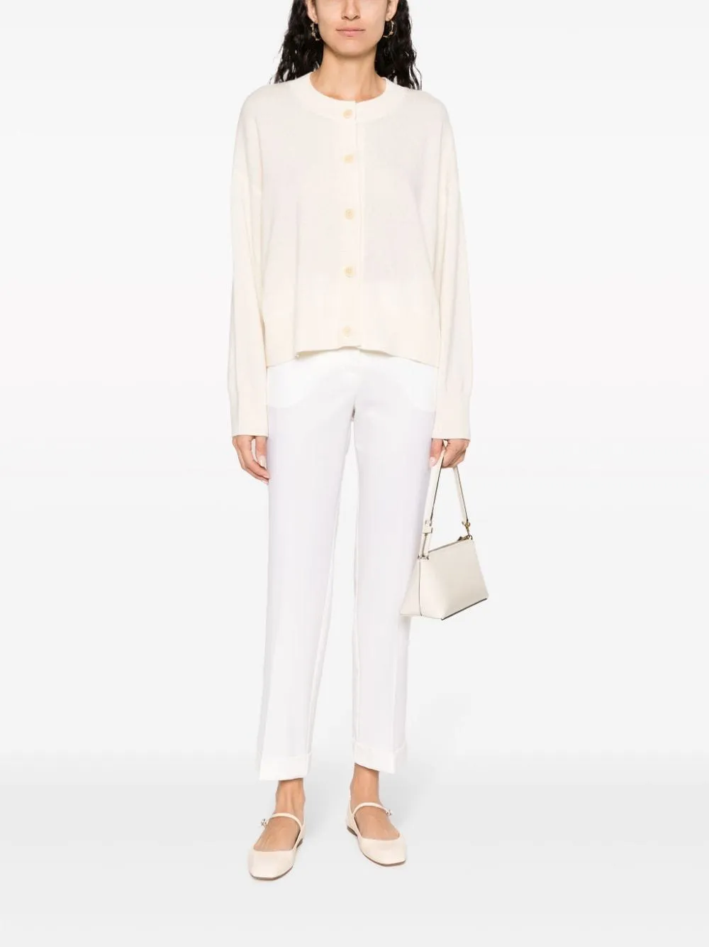 PAROSH high-waist tailored cropped trousers