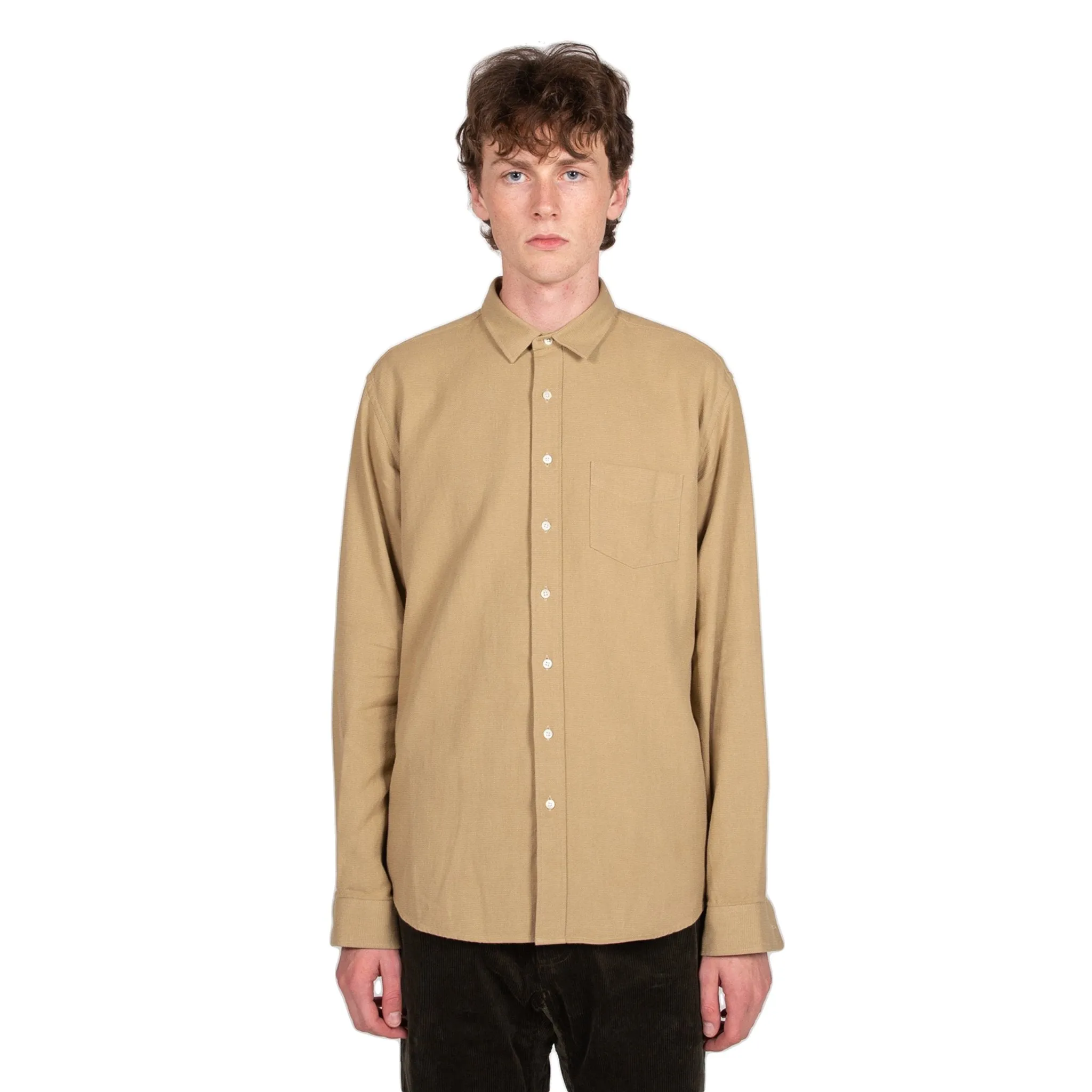 Shirt Unbutton Broken Twill - Army Beige