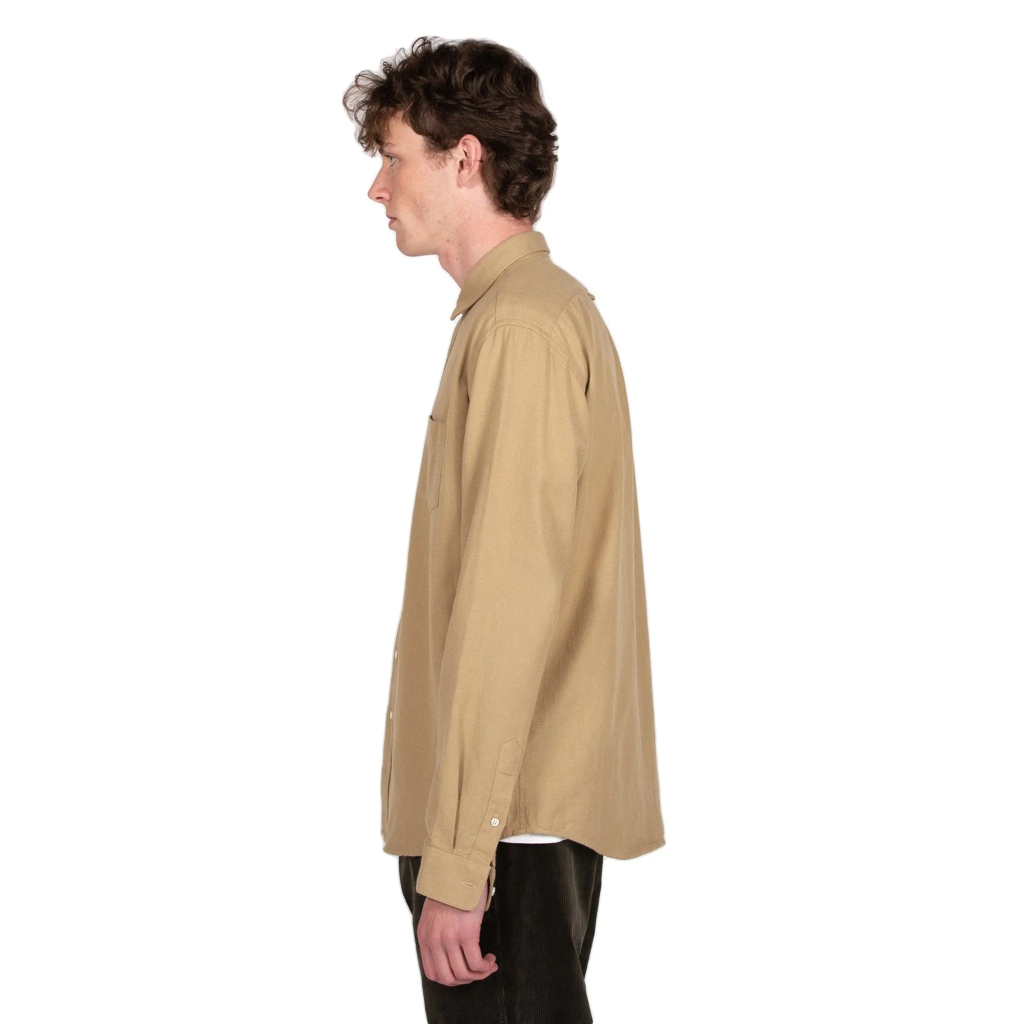 Shirt Unbutton Broken Twill - Army Beige