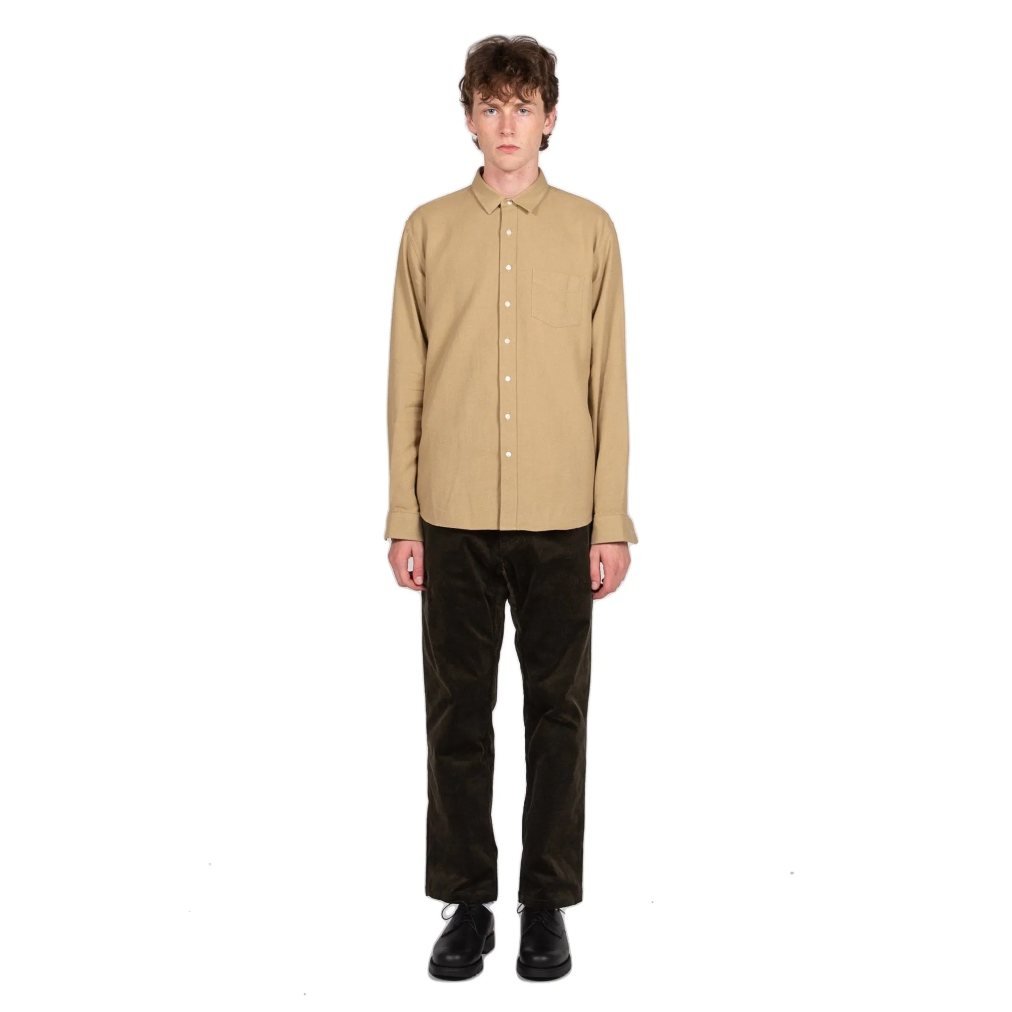 Shirt Unbutton Broken Twill - Army Beige