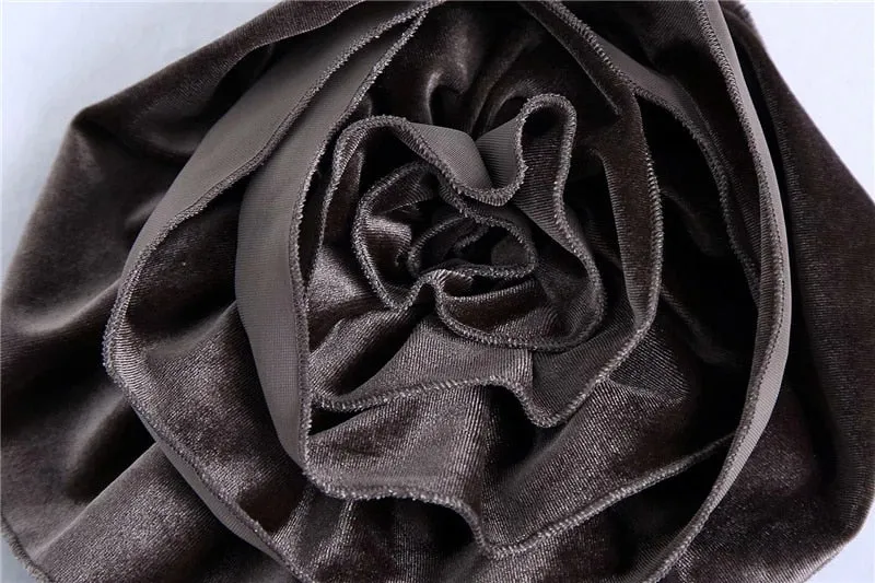 VELVET FLORAL DETAIL BLOUSE