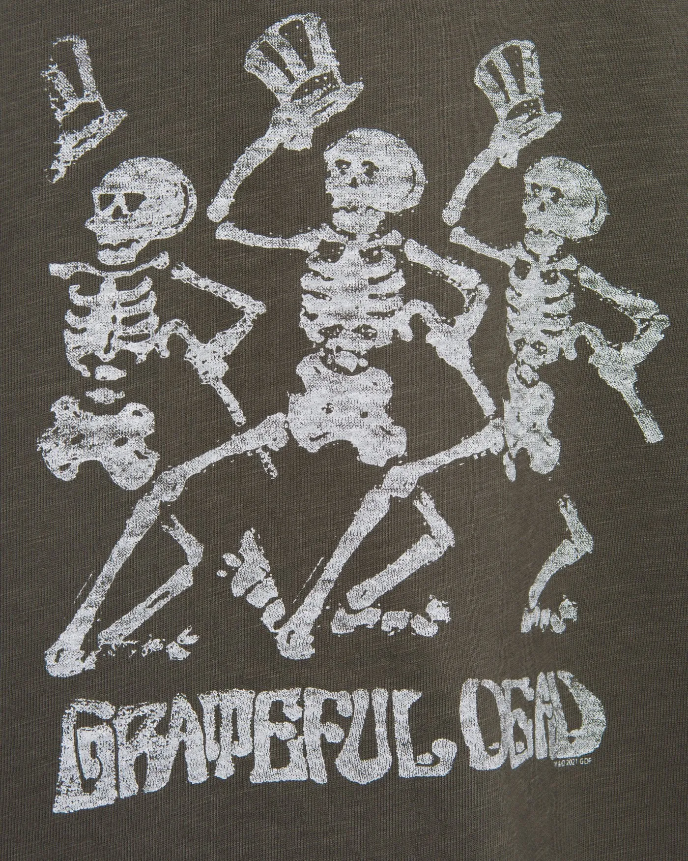 Women's Grateful Dead Dancing Skeletons Crop Mock Neck Tee